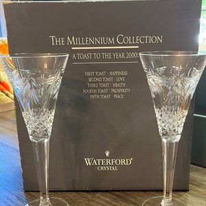 Waterford Millenium Collection crystal flutes